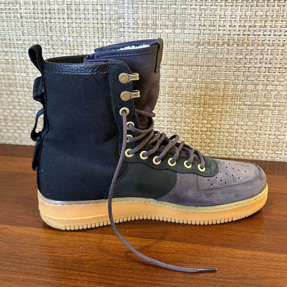 🌟2xHP🌟Nike SF Air Force 1 Gray/Black Premium Sherpa Hi-Top Sneaker Boots 10.5 - Picture 7 of 15